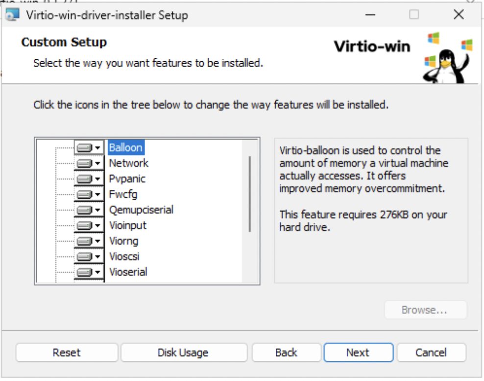 Virtio-win installer